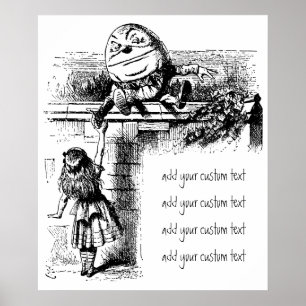 Vintage Alice im Wunderland, Humpty Dumpty auf der Poster