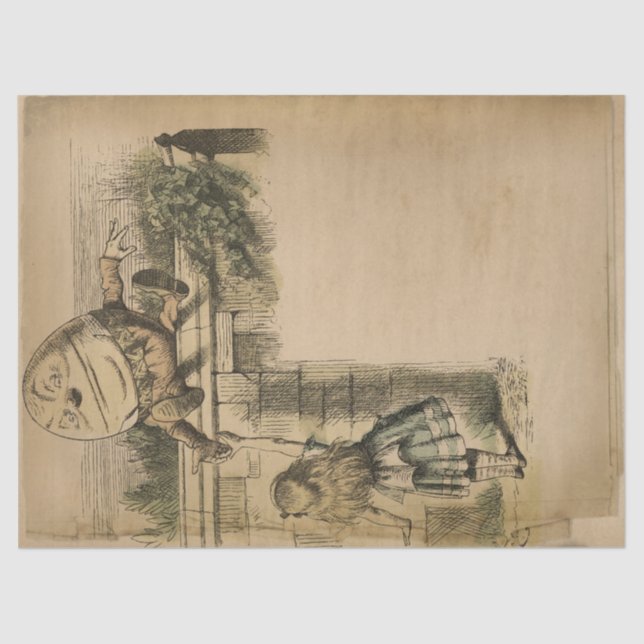 Vintage Alice im Wunderland Humpty Dumpty Seidenpapier (Vorderseite)