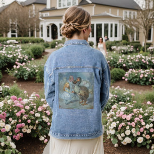 Vintage Alice im Wunderland, Illustration Jeansjacke