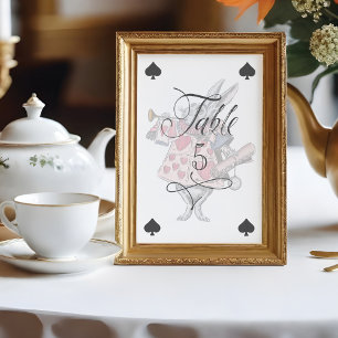 Vintage Alice im Wunderland Kaninchenspielkarte Tischnummer