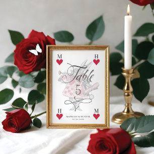 Vintage Alice im Wunderland Kaninchenspielkarte Tischnummer