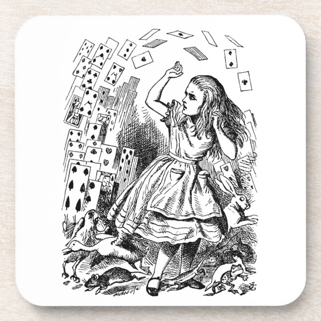 Vintage Alice im Wunderland, Kartenspielen Getränkeuntersetzer (Vorderseite)