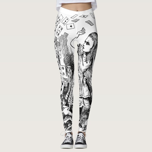 Vintage Alice im Wunderland, Kartenspielen Leggings (Vorderseite)