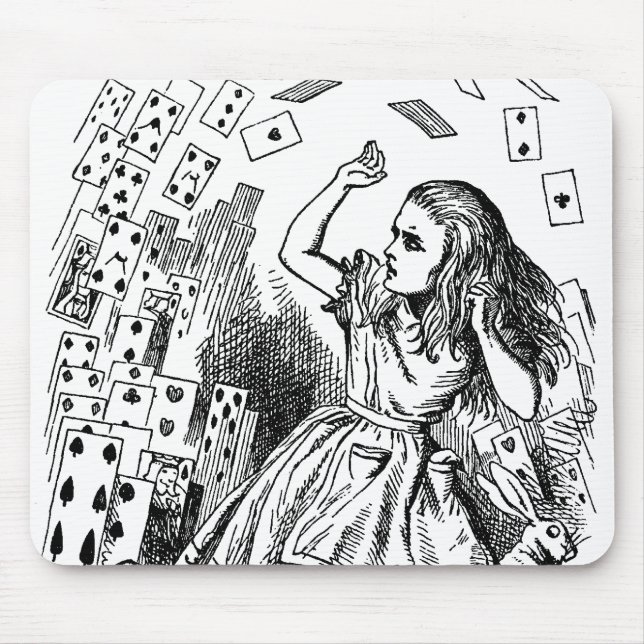 Vintage Alice im Wunderland, Kartenspielen Mousepad (Vorne)