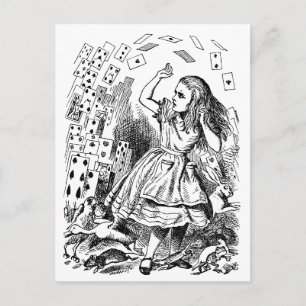Vintage Alice im Wunderland, Kartenspielen Postkarte