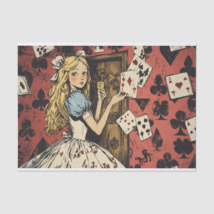 Vintage Alice im Wunderland Kartenspielen Seidenpapier