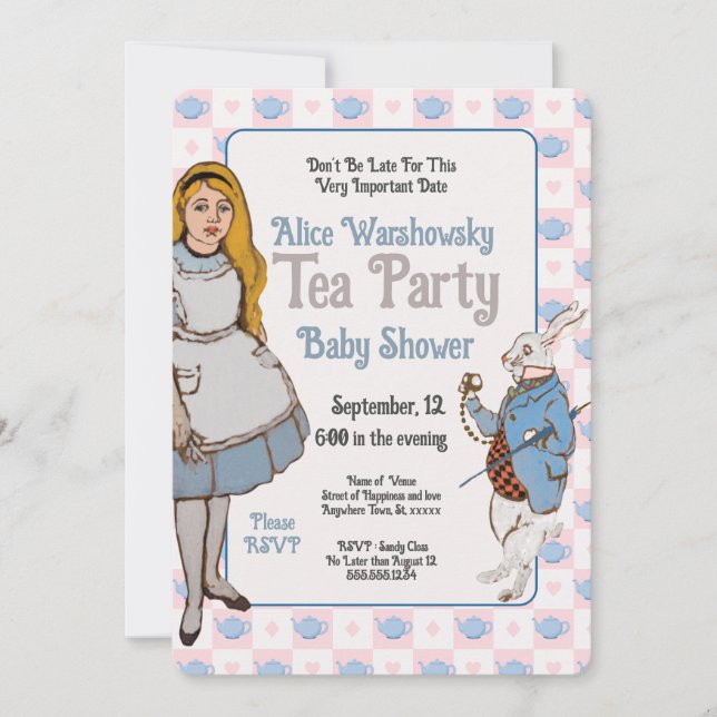 Vintage Alice im Wunderland Kinderdusche (Vorderseite)