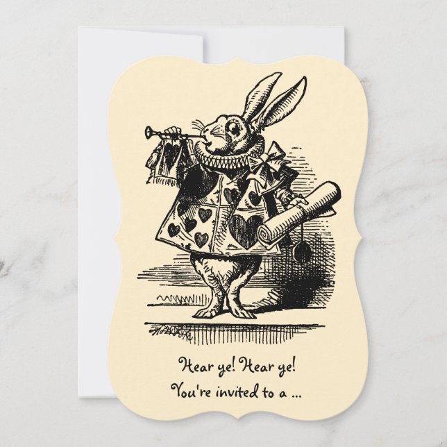 Vintage Alice im Wunderland Kinderdusche Party Einladung (Vorderseite)