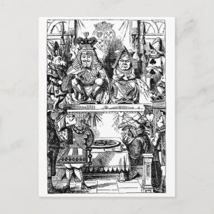 Vintage Alice im Wunderland, Königin des Herzens-P Postkarte