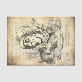 Vintage Alice im Wunderland Mad Hatter Decoupage Seidenpapier