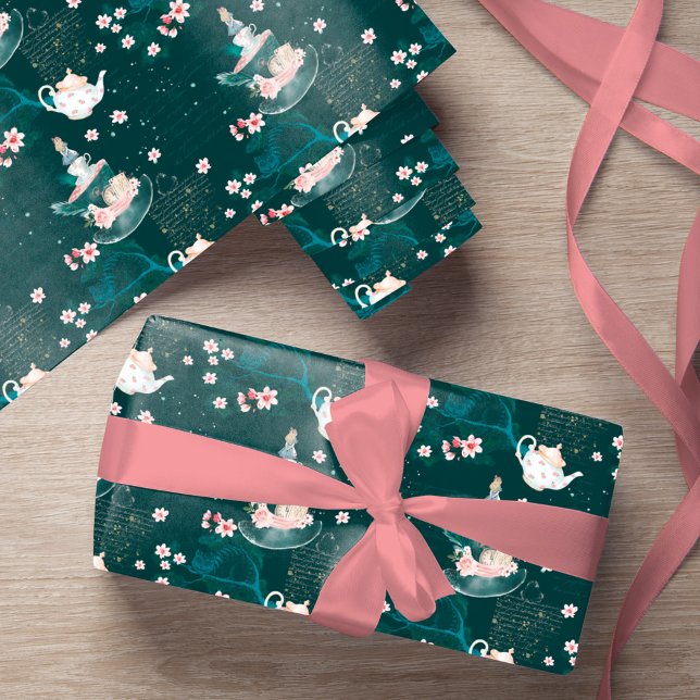 Vintage Alice im Wunderland Magische Dekoupage Geschenkpapier (Von Creator hochgeladen)