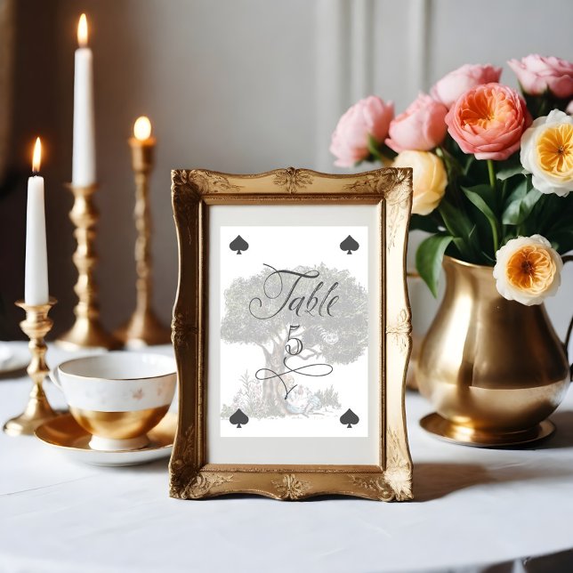 Vintage Alice im Wunderland Märchenspielkarte Tischnummer (Vintage Alice in Wonderland Fairytale Playing Card)