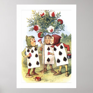 Vintage-Alice-im-Wunderland-Mensch-Karten Poster