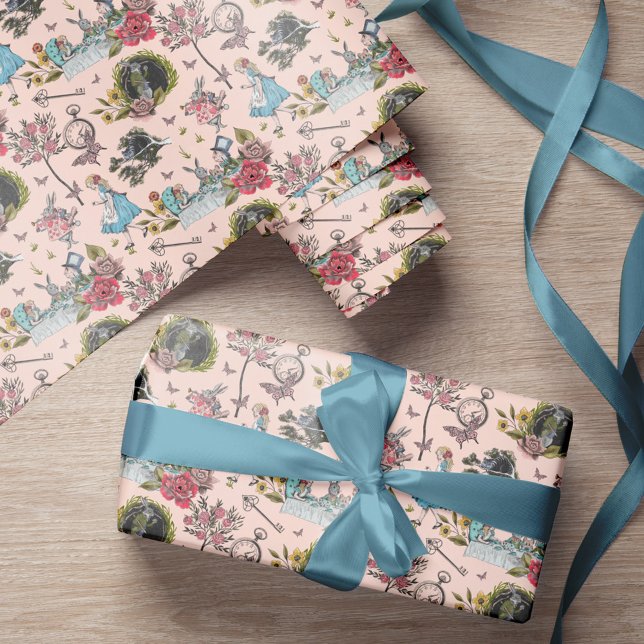 Vintage Alice im Wunderland Messe Storybook Geschenkpapier (Vintage Alice in Wonderland Fairytale Storybook Wrapping Paper)