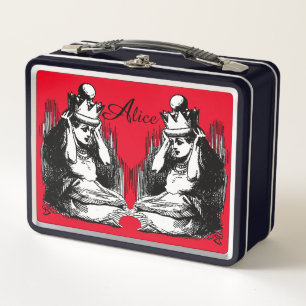 Vintage-Alice-im-Wunderland-Metall-Lunchbox Metall Brotdose