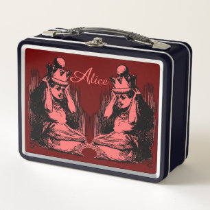 Vintage Alice im Wunderland Metall-Lunchbox Metall Brotdose
