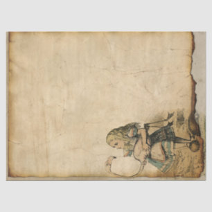 Vintage Alice im Wunderland mit Flamingo Seidenpapier