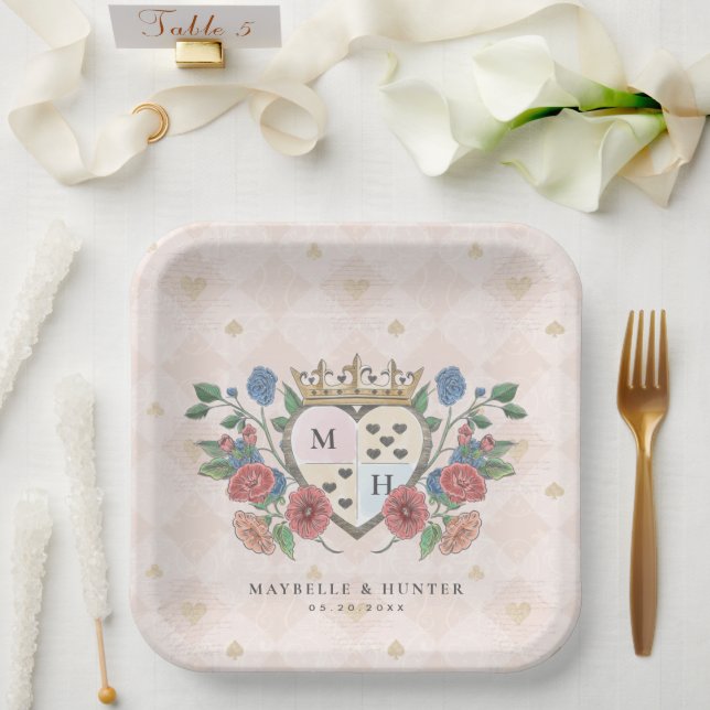 Vintage Alice im Wunderland Pappteller (Hochzeit)