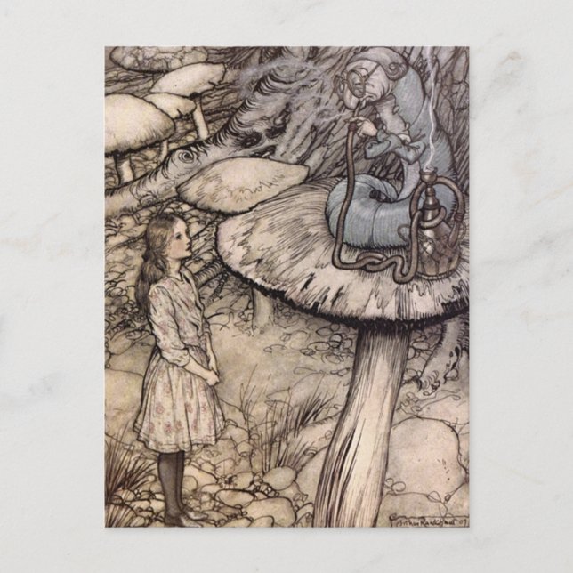 Vintage Alice im Wunderland Postkarte (Vorderseite)