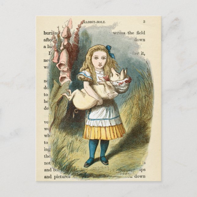 Vintage Alice im Wunderland Postkarte (Vorderseite)