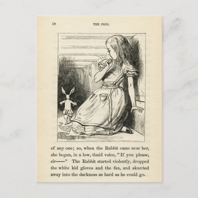 Vintage Alice im Wunderland Postkarte (Vorderseite)