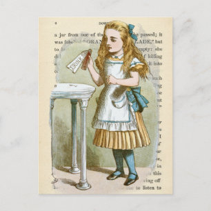 Vintage Alice im Wunderland Postkarte
