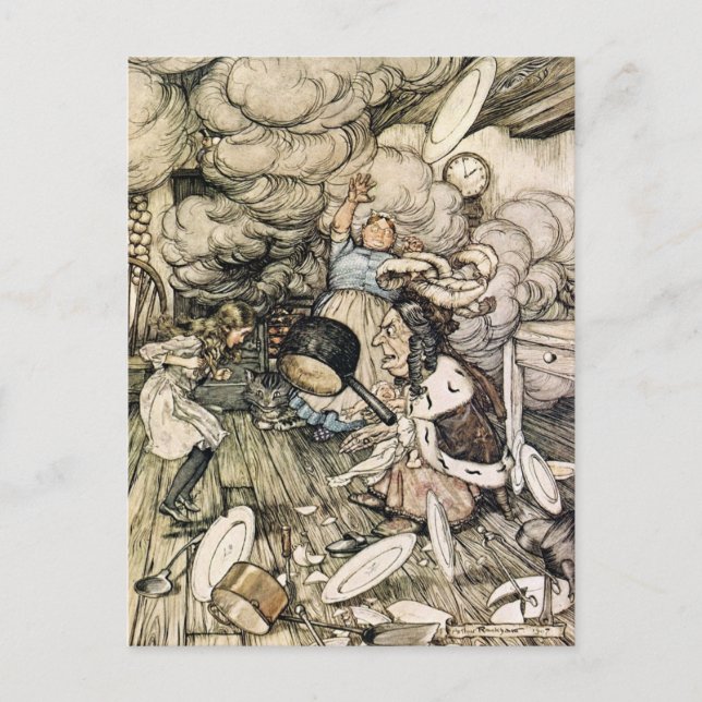 Vintage Alice im Wunderland Postkarte (Vorderseite)