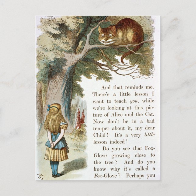 Vintage Alice im Wunderland Postkarte (Vorderseite)