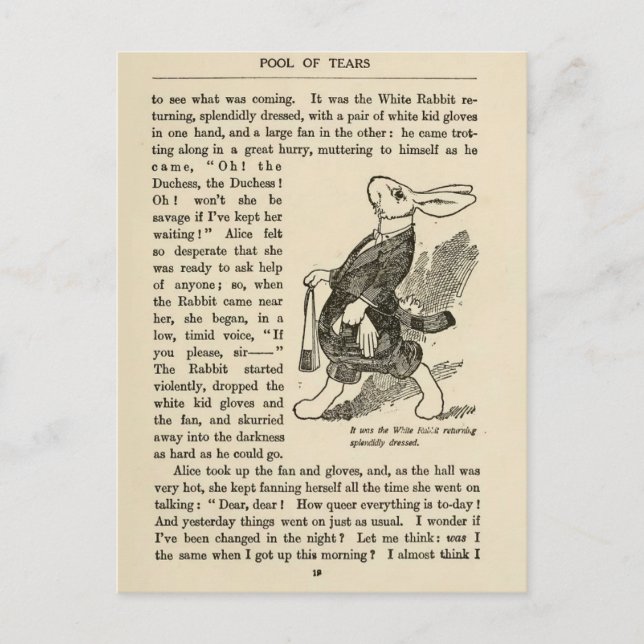 Vintage Alice im Wunderland  Postkarte (Vorderseite)