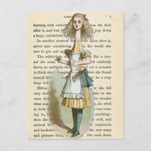 Vintage Alice im Wunderland Postkarte