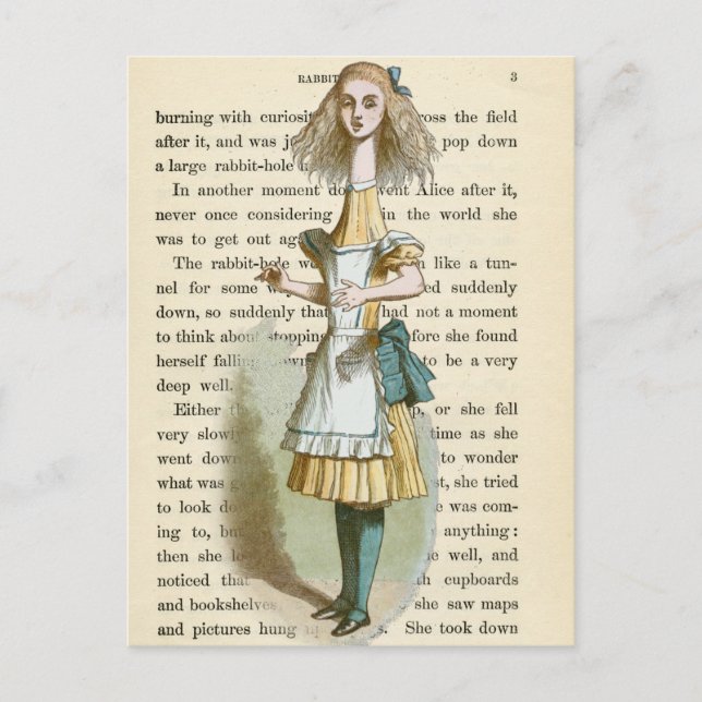 Vintage Alice im Wunderland Postkarte (Vorderseite)
