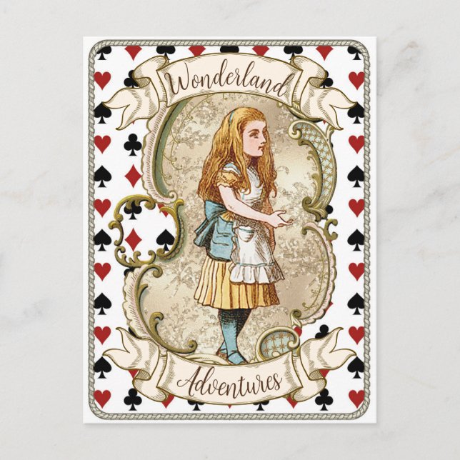 Vintage Alice im Wunderland Postkarte (Vorderseite)