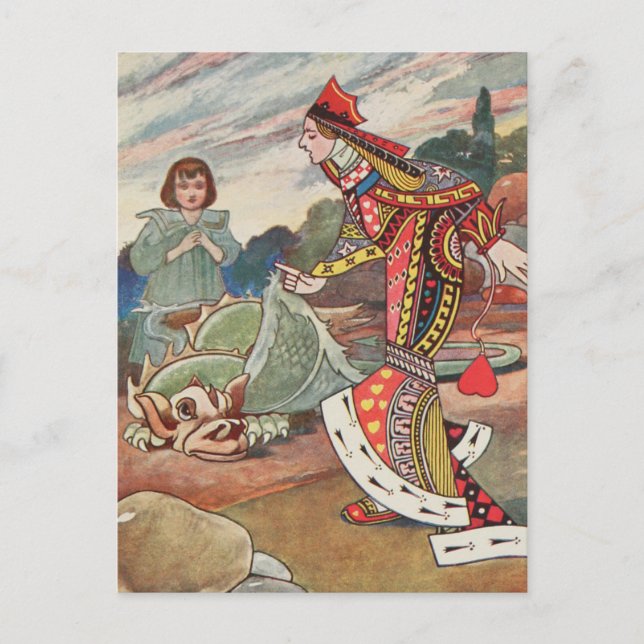 Vintage Alice im Wunderland Postkarte (Vorderseite)