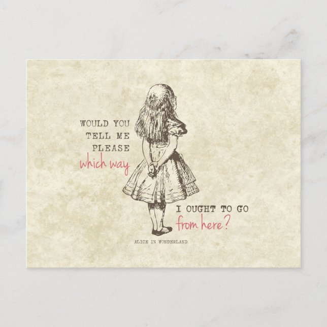 Vintage Alice im Wunderland Postkarte (Vorderseite)