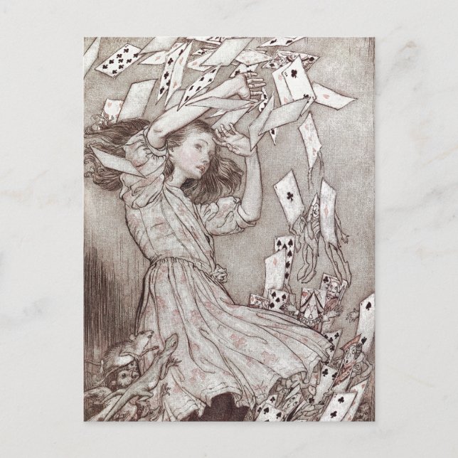 Vintage Alice im Wunderland Postkarte (Vorderseite)