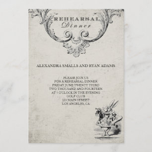 Vintage Alice im Wunderland Probe Abendessen Einladung