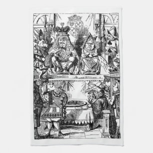 Vintage Alice im Wunderland, Prozess der Herzkönig Geschirrtuch