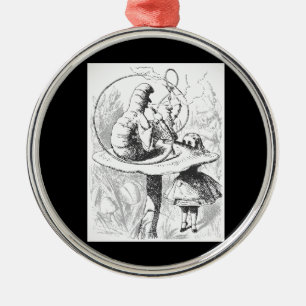 Vintage-Alice-im-Wunderland-Raupe-Ornament Ornament Aus Metall