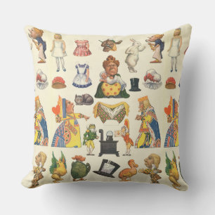 Vintage Alice im Wunderland Reproduktion Kissen