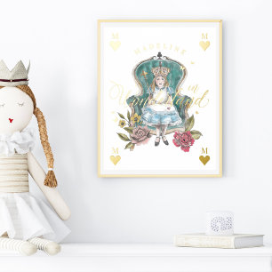 Vintage Alice im Wunderland Royal Queen Florals Foliendrucke