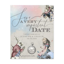 Vintage Alice im Wunderland Save the Date