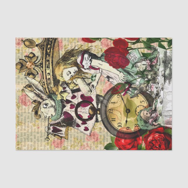 Vintage Alice im Wunderland Seidenpapier (Vorderseite)