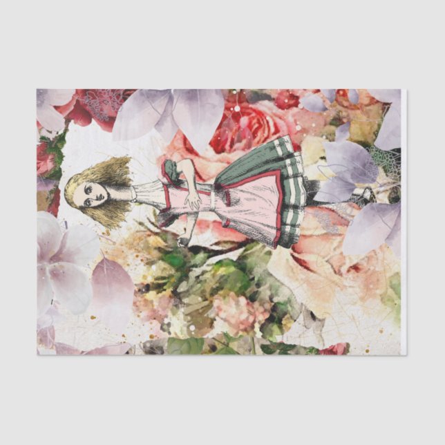 Vintage Alice im Wunderland Seidenpapier (Vorderseite)