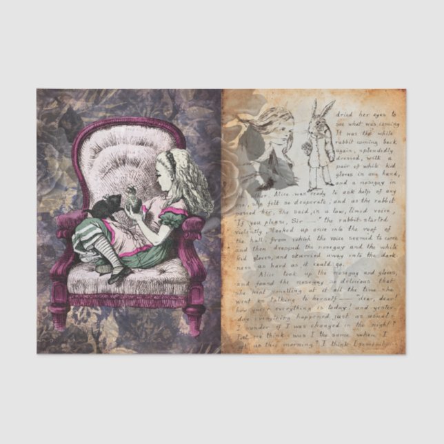 Vintage Alice im Wunderland  Seidenpapier (Vorderseite)