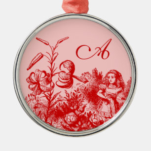 Vintage Alice im Wunderland Silbernes Ornament
