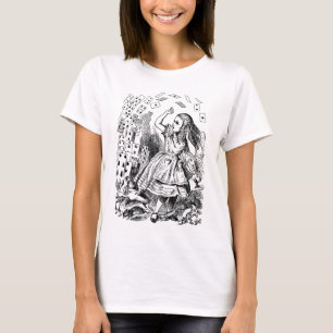 Vintage-Alice-im-Wunderland, Spielkarten fliegen T-Shirt