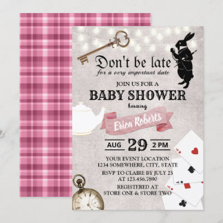 Vintage-Alice-im-Wunderland-süßes-Mädchen-Baby-Par Einladung
