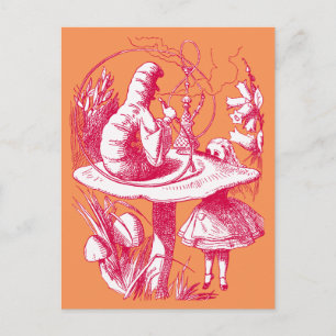 Vintage Alice im Wunderland Tausendfüßler Postkarte