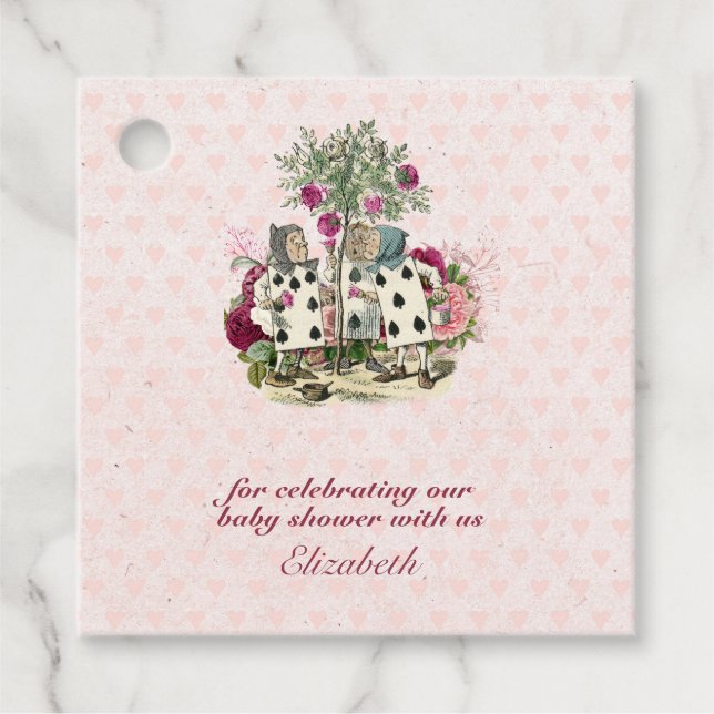 Vintage Alice im Wunderland Tee Party Benutzerdefi Geschenkanhänger (Vorderseite)