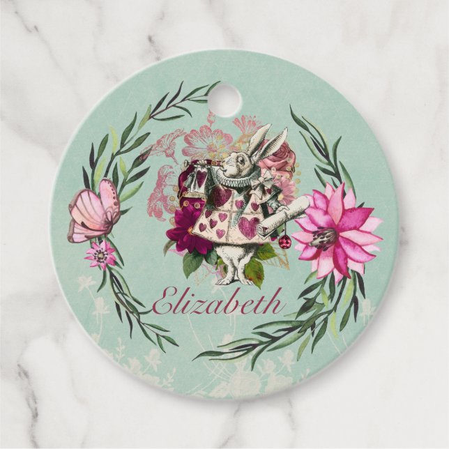 Vintage Alice im Wunderland Tee Party Benutzerdefi Geschenkanhänger (Vorderseite)